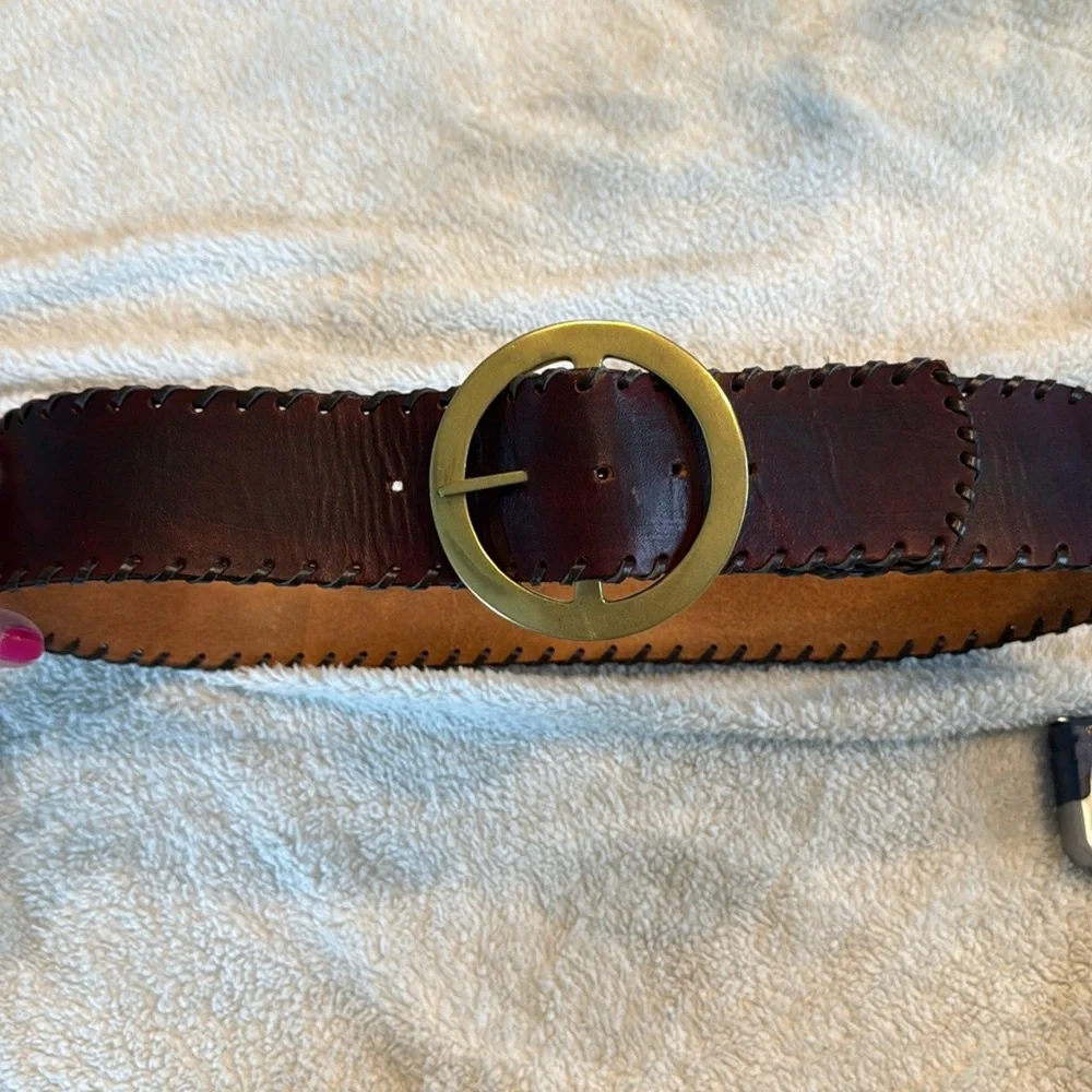 Made in the Shade Leather Belt Solid Brass Buckle Made in USA Unisex handcrafted